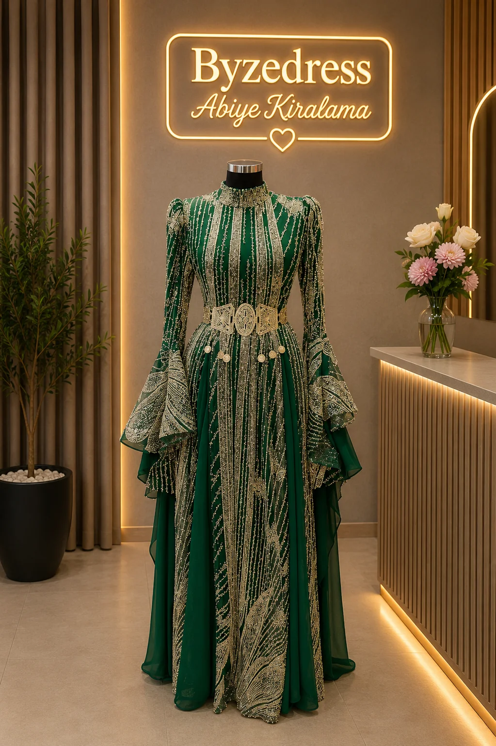 BYZE DRESS tesettür abiye modeli BYZ-001